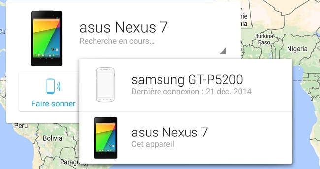 Android Device Manager appareils