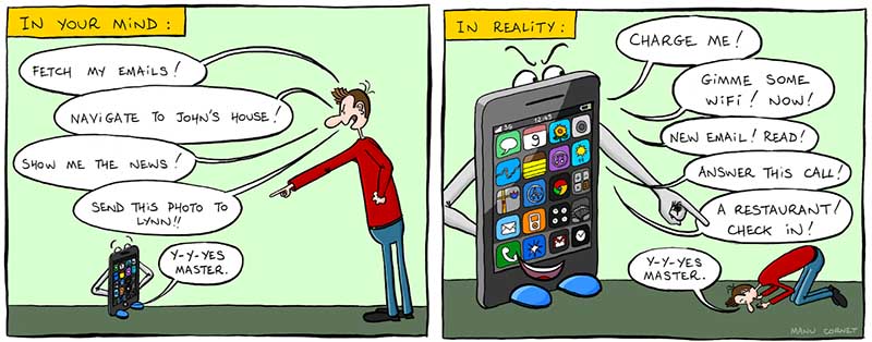 Résultat de recherche d'images pour "smartphone portable positif caricature"