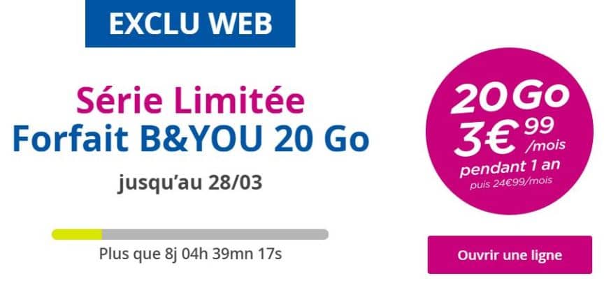 Forfait B And You Deja Client Bouygues Telecom : Forfait B&You illimité 20Go à 3.99 € / mois