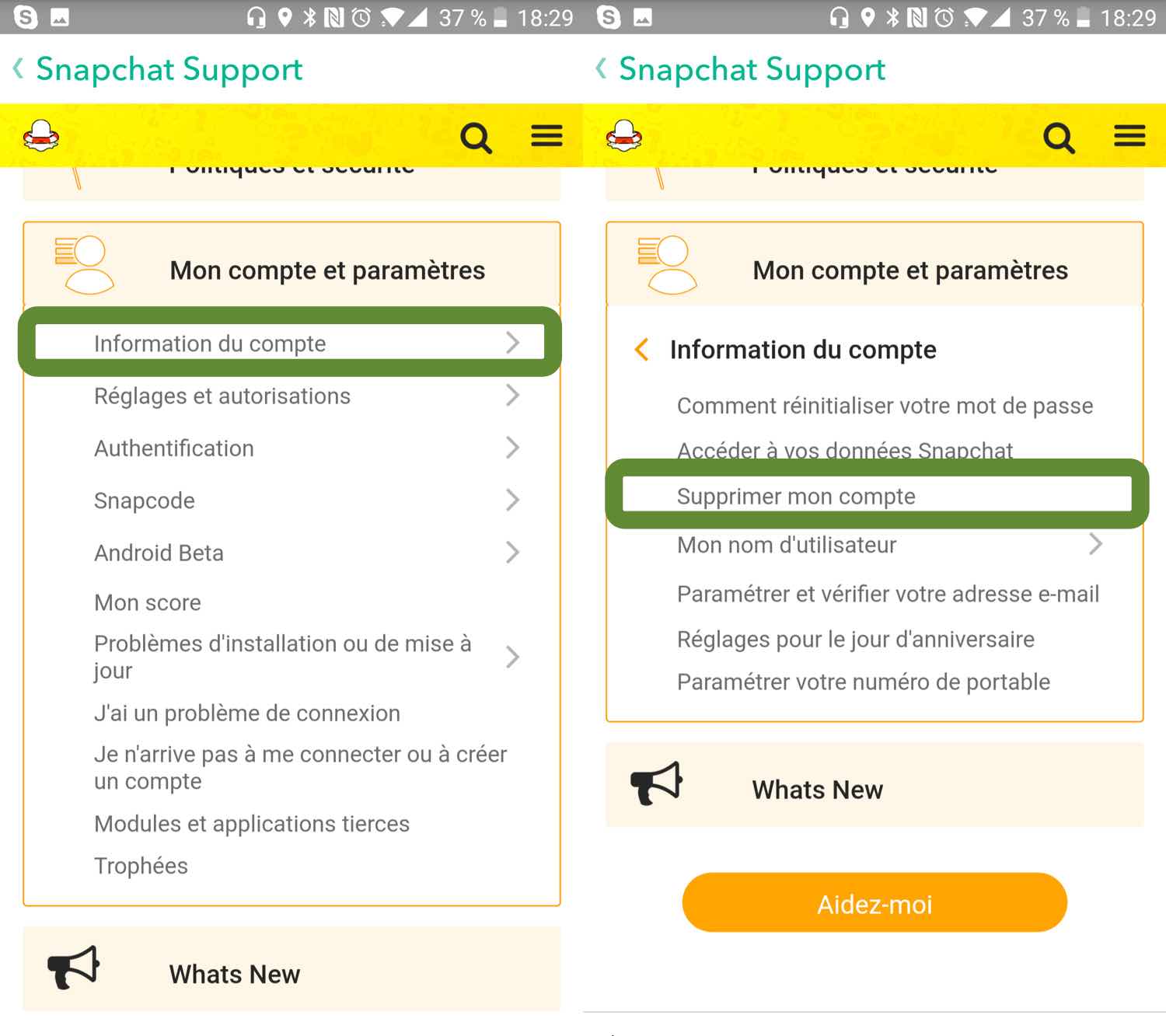 comment supprimer son compte snapchat