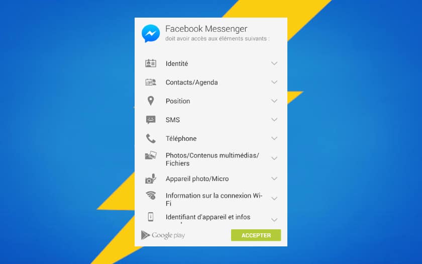 android authorisations facebook messenger