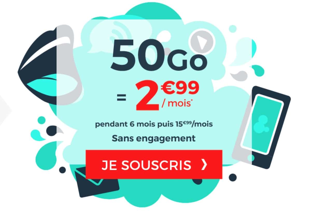 Forfait Cdiscount Mobile 50Go à 2 99 mois pendant 6 mois