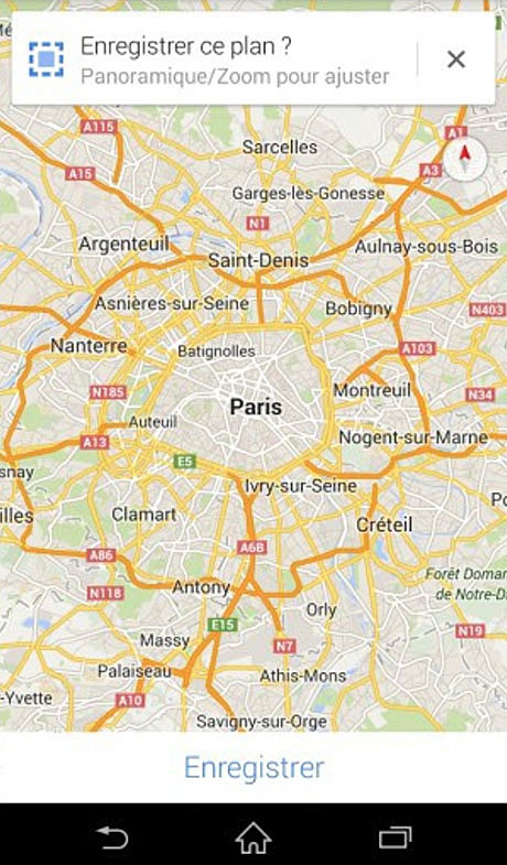google maps enregistrer carte