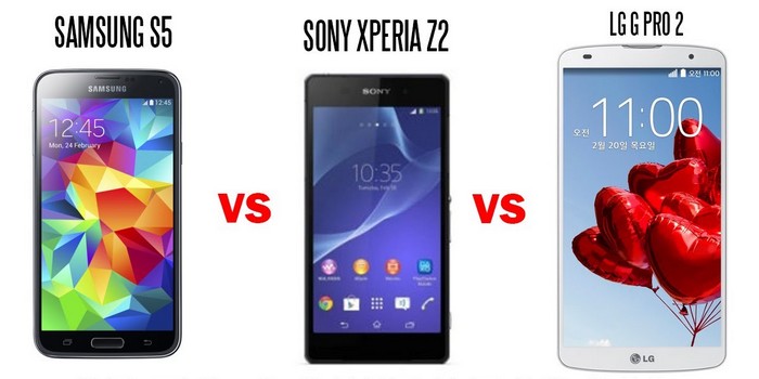 Galaxy S5 vs Xperia Z2 vs G Pro 2
