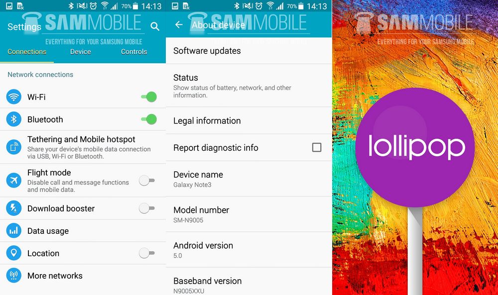 mise à jour Android 5.0 Lollipop Galaxy Note 3