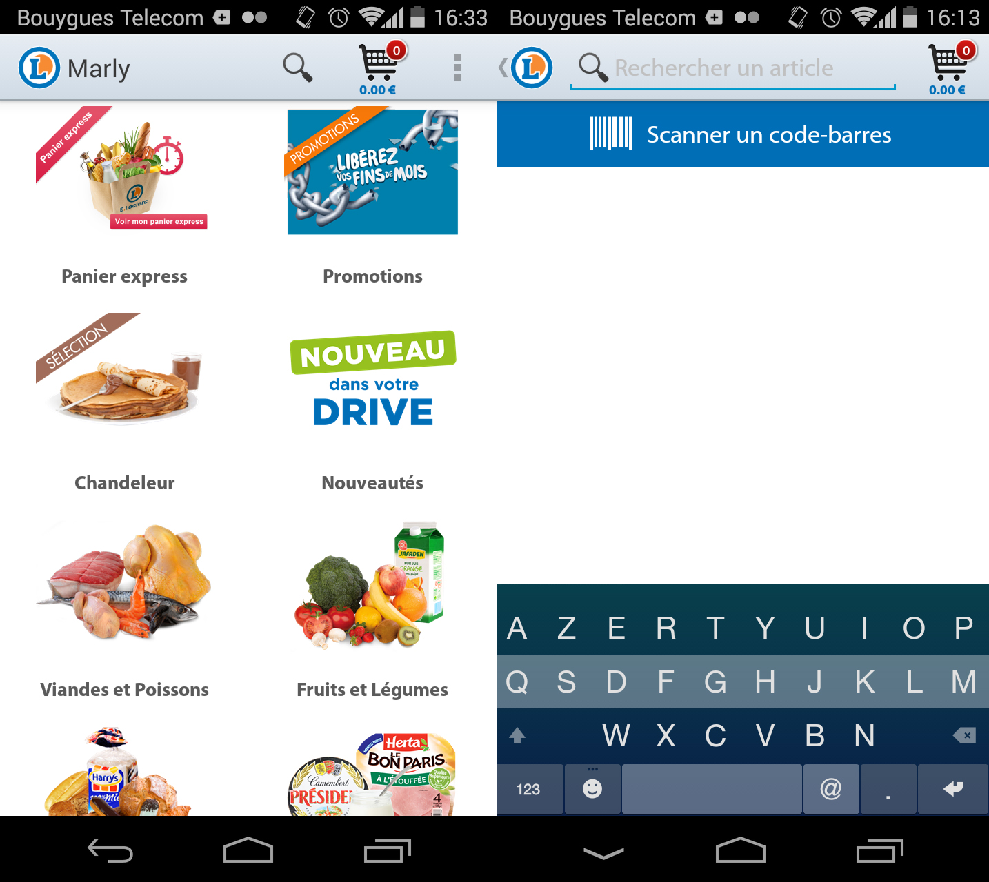 application leclerc drive android faire courses