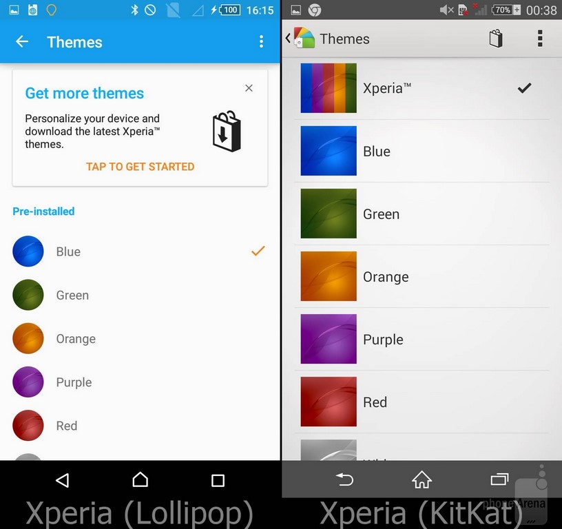 Sony Xperia UI Lollipop Themes
