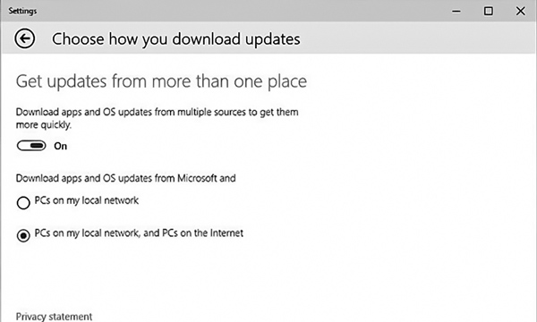 Windows 10, des updates en P2P