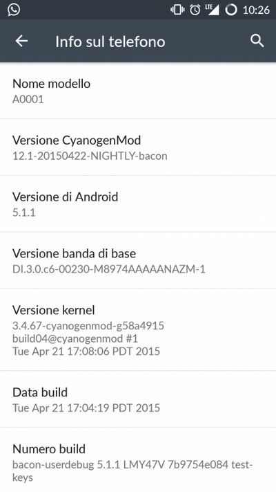OnePlus One Android 5.1.1