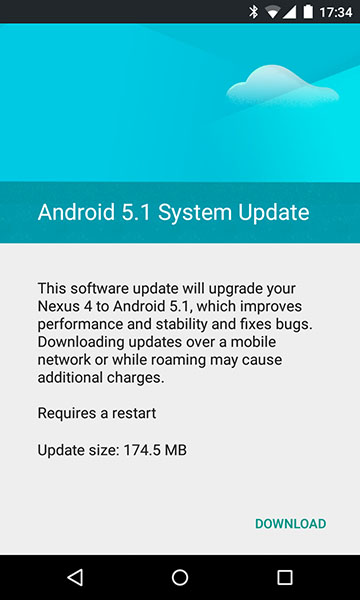 Nexus 4 Android 5.1