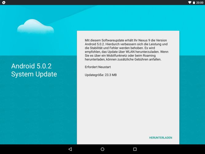 Nexus 9 Android 5.0.2