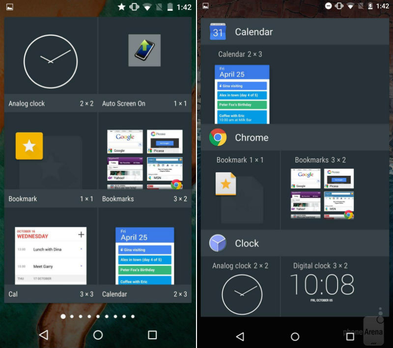 Android M widgets