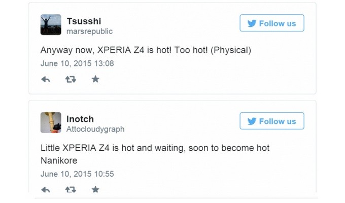 Sony Xperia Z4 Twitter