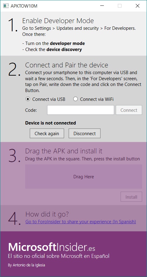 windows 10 installer applis android