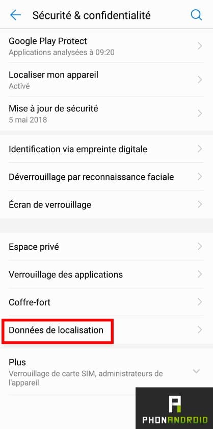 android desactiver localisation