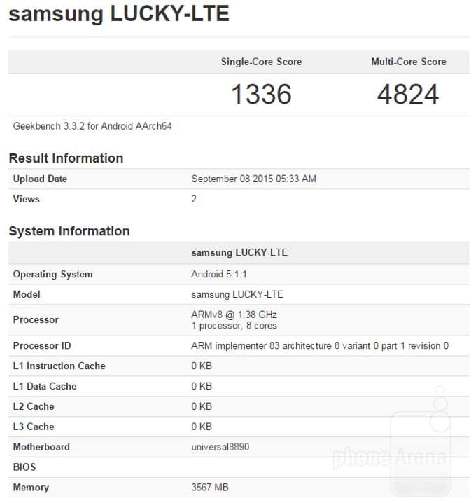 benchmark Samsung Lucky LTE