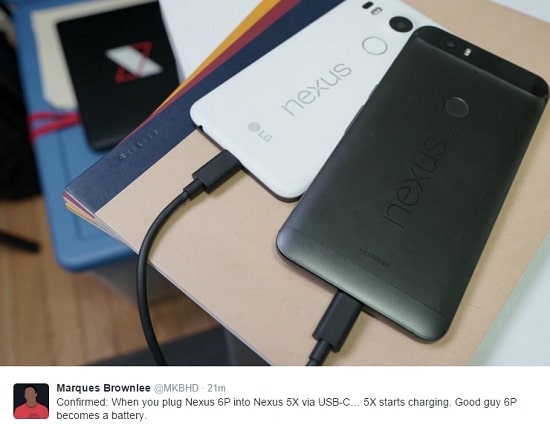 Google Nexus chargement 6P a 5X