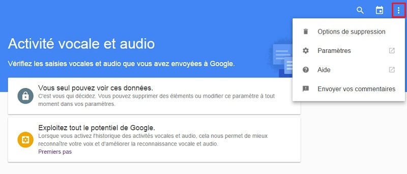 Google activité vocale