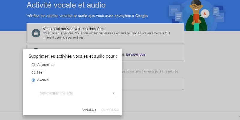 Google Activité vocale