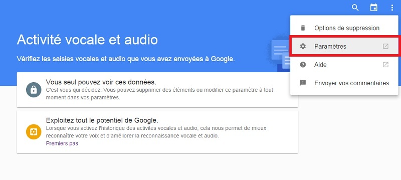 Google activité vocale