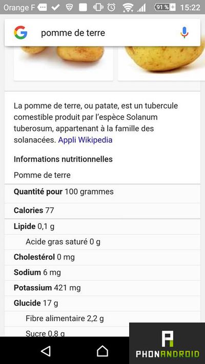 google aliments