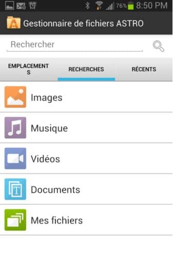 explorateurs de fichiers Astro File Manager