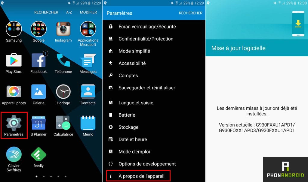 comment mettre a jour android