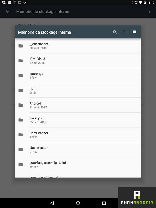 explorateur android marshmallow