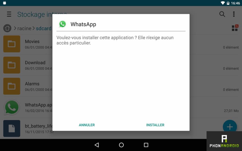 installation whatsapp apk