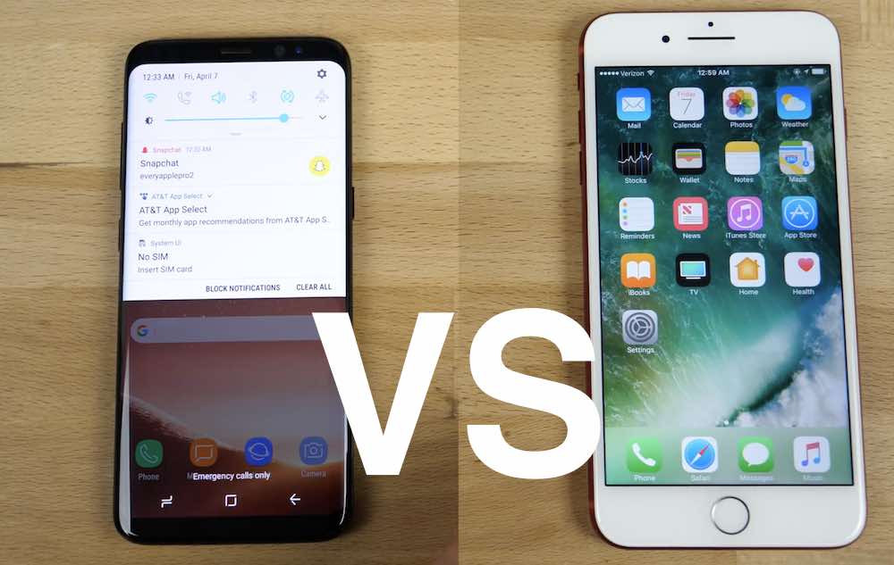 s8 vs iphone 7 plus