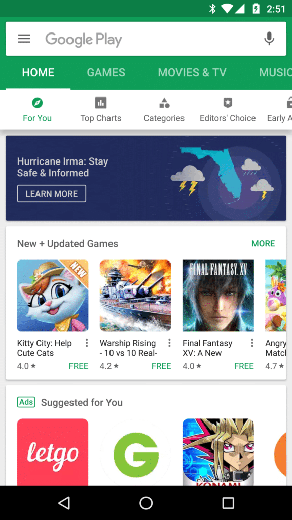 google play store boutique en ligne nouveau design interface