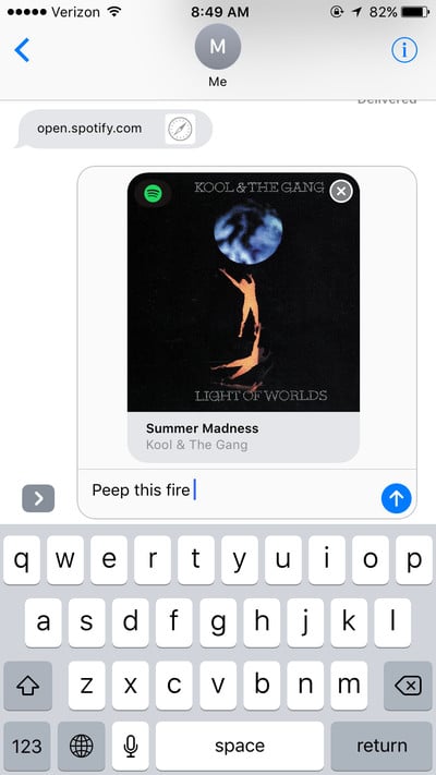 spotify imessage application extension ios