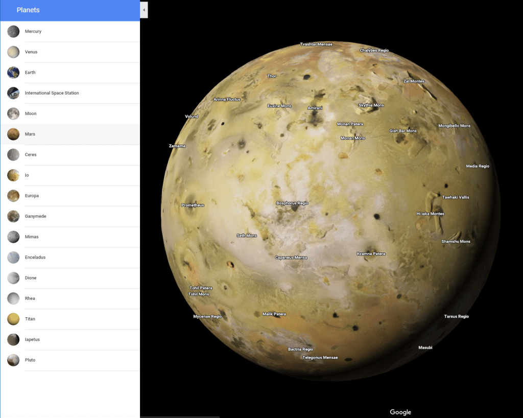 Comment voir les autres planètes sur Google Earth ?