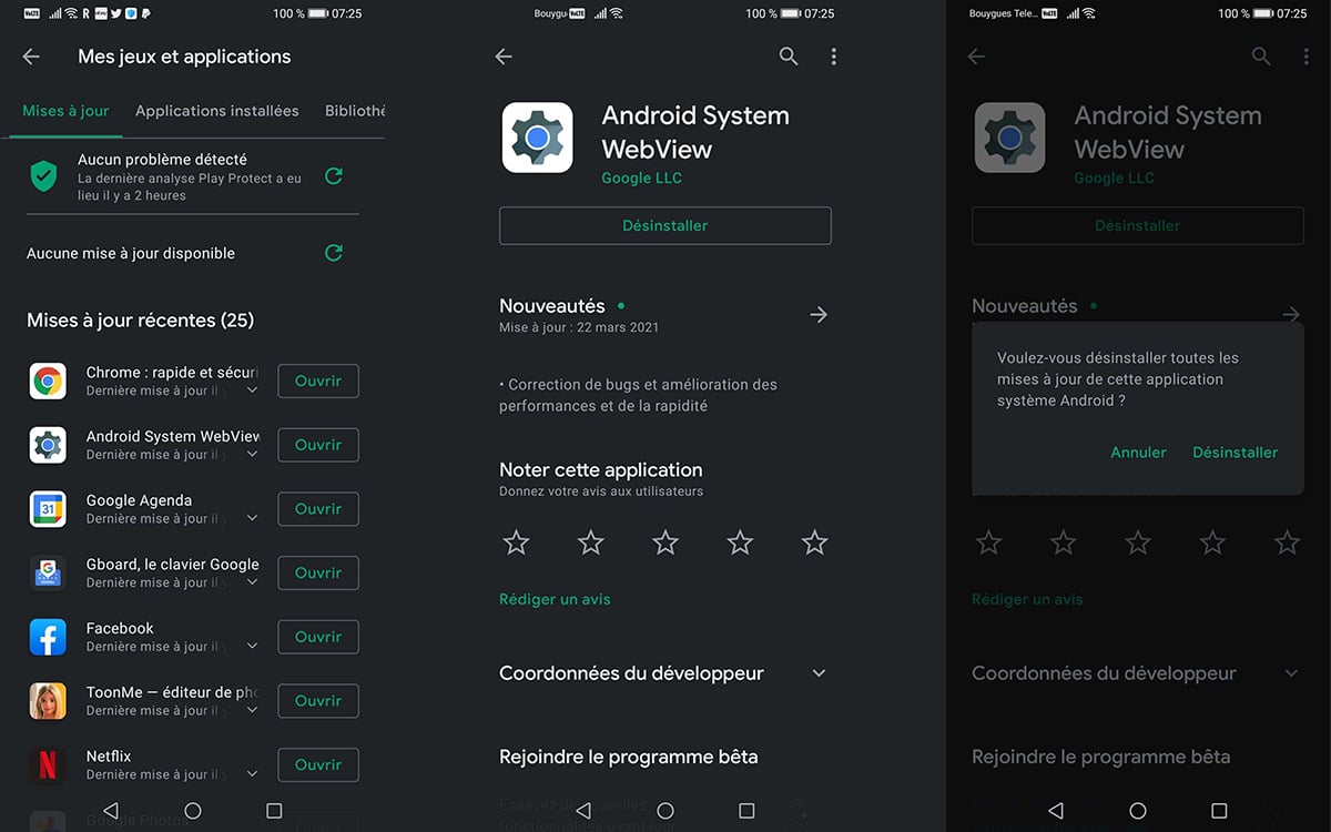 android uninstall android system webview
