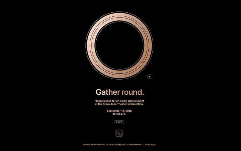 Keynote Apple 2018 le mercredi 12 septembre
