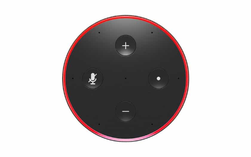 Amazon Echo : le cercle devient rouge quand le micro est coupé