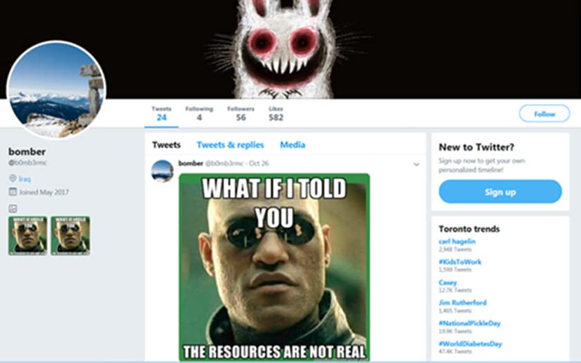 malware espion mèmes twitter