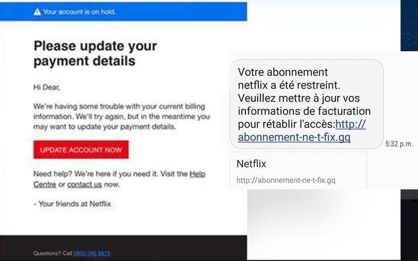 netflix nouvelle attaque phishing cherche voler compte