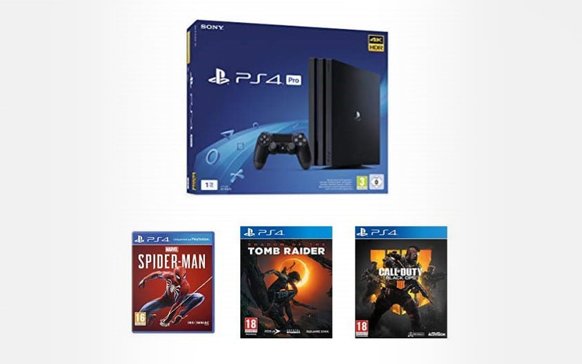 pack ps4 pro + Marvels Spiderman + Shadow of the Tomb Raider + Call of Duty Black Ops 4