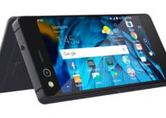 lg zte axon m smartphone pliable