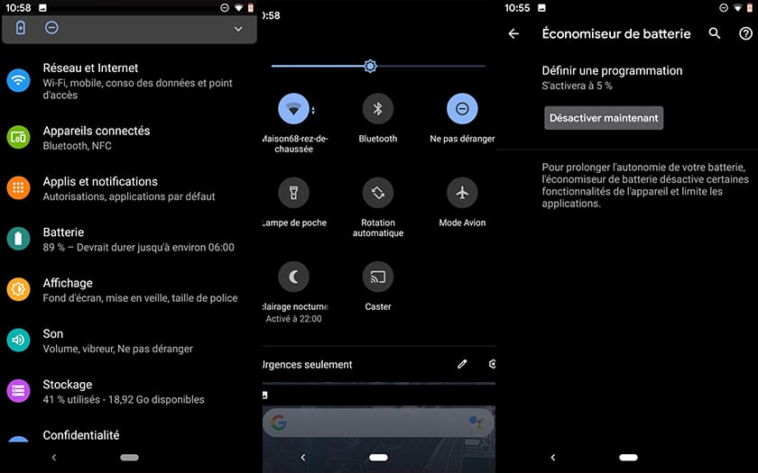 Android Q mode sombre