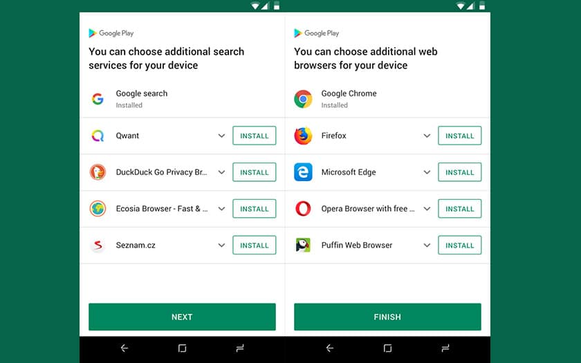 android google choisir navigateur moteur recherche