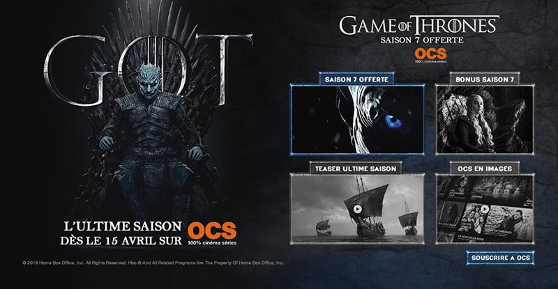 ocs saison 7 game of thrones