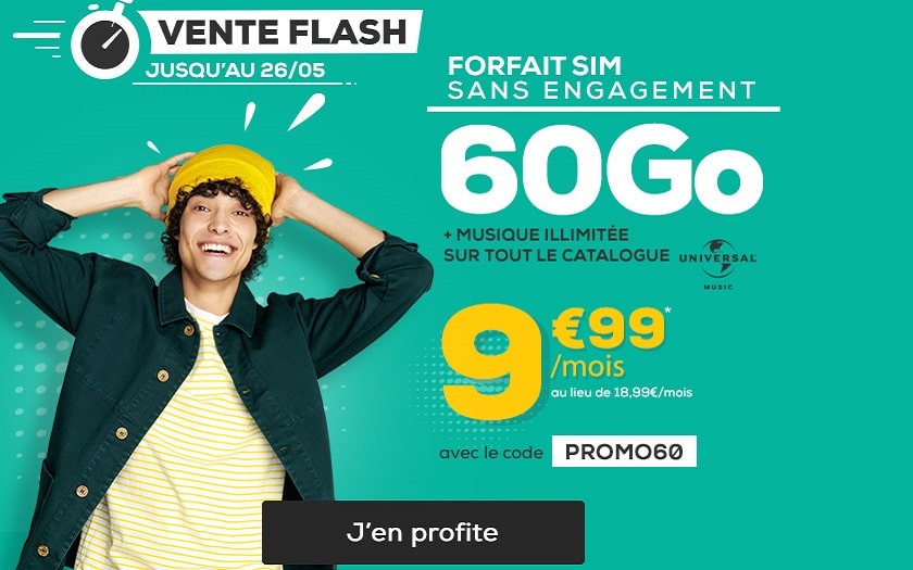  Bon plan La  Poste  Forfait mobile 60 Go sans engagement 