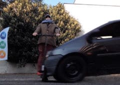 trottinette electrique voiture crash test video
