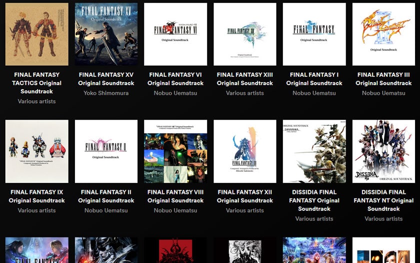 Final Fantasy 7, 10, 15, toutes les bandes son disponible sur Spotify et Apple Music