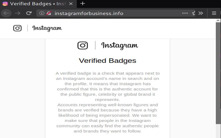 instagram compte certifié