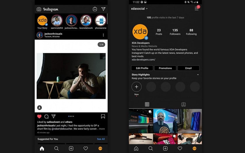 instagram mode sombre android 10 apk