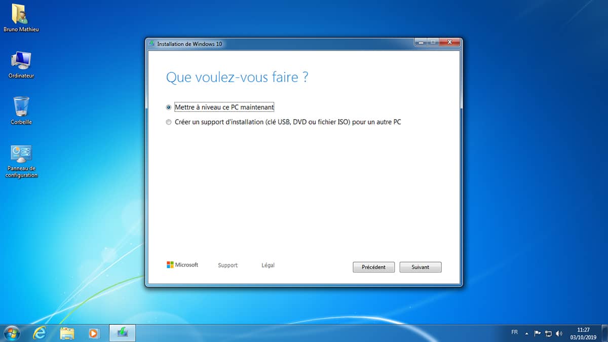 migrer windows 7 32 bits vers windows 10 64 bits