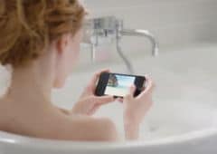 smartphone bain électrocutée